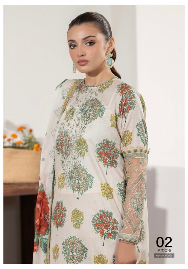 Premium MAHAJAL by GULL JEE - Unstitched 3 Piece Collection | VOL-03 - A02 - Image 3