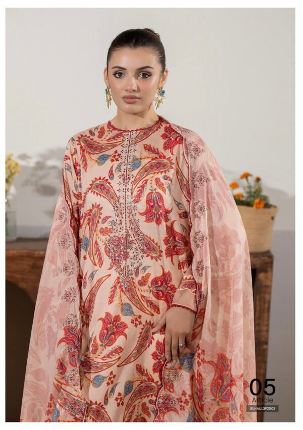 Premium MAHAJAL by GULL JEE - Unstitched 3 Piece Collection | VOL-03 - A05 - Image 3