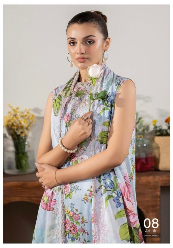 Premium MAHAJAL by GULL JEE - Unstitched 3 Piece Collection | VOL-03 - A08 - Image 3