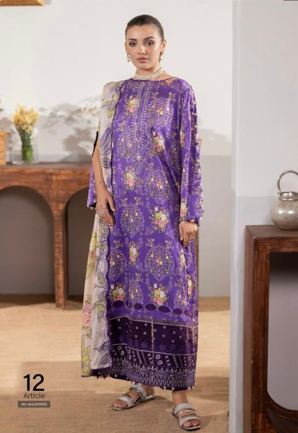 Premium MAHAJAL by GULL JEE - Unstitched 3 Piece Collection | VOL-03 - A12