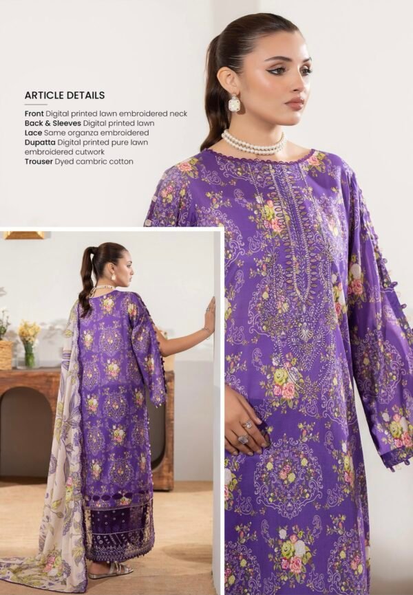 Premium MAHAJAL by GULL JEE - Unstitched 3 Piece Collection | VOL-03 - A12 - Image 2