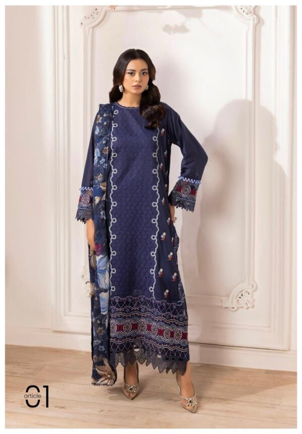 Selene by Gull Jee - Unstitched Embroidered 3 Piece Lawn Collection - A01