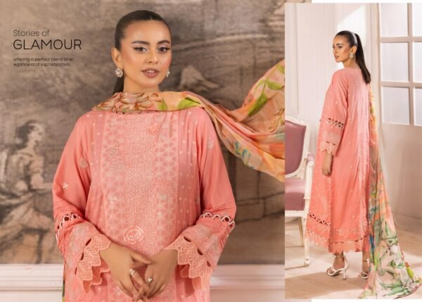Selene by Gull Jee - Unstitched Embroidered 3 Piece Lawn Collection - A05 - Image 2