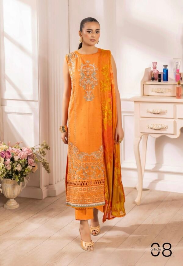 Selene by Gull Jee - Unstitched Embroidered 3 Piece Lawn Collection - A08