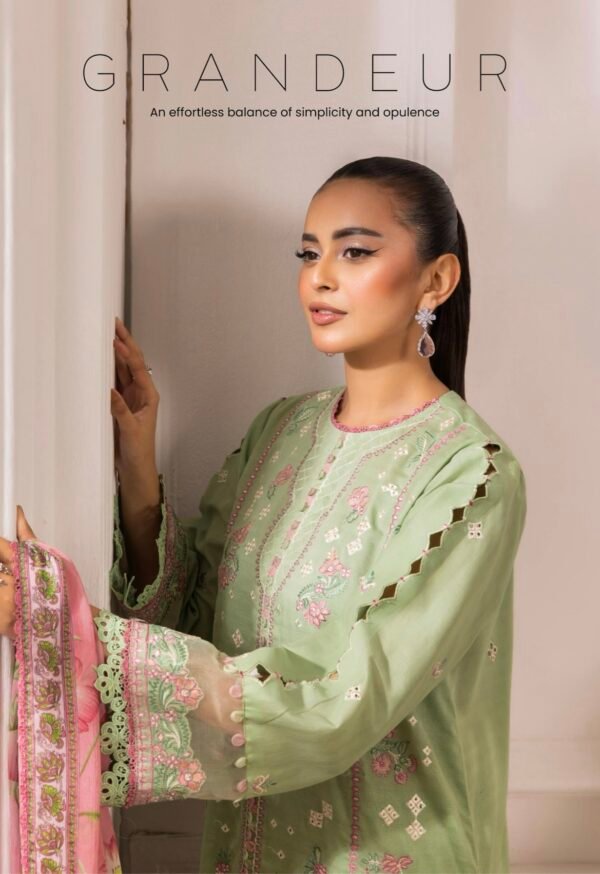 Selene by Gull Jee - Unstitched Embroidered 3 Piece Lawn Collection - A10 - Image 3