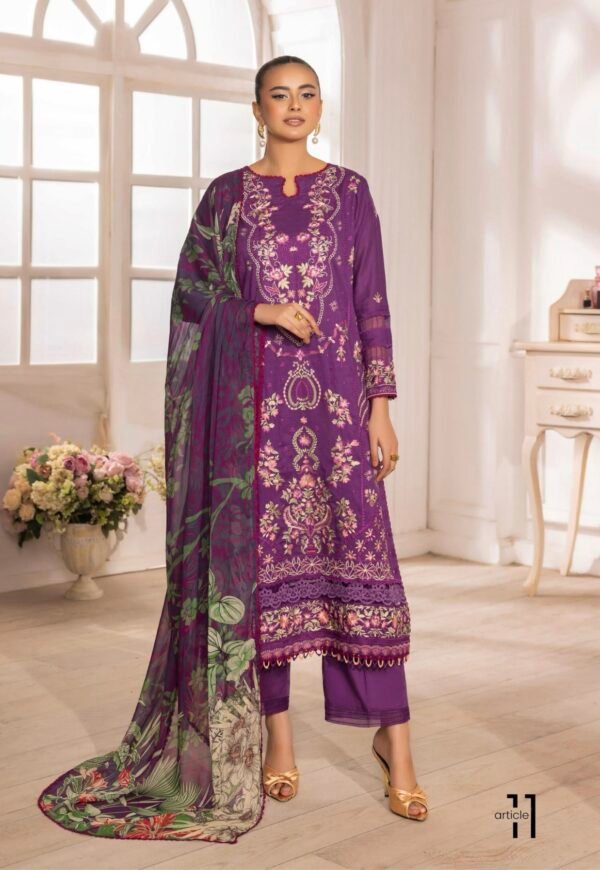 Selene by Gull Jee - Unstitched Embroidered 3 Piece Lawn Collection - A11