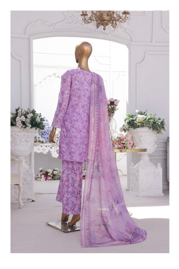 Bin Saeed Eid Ki Khushiyan Luxury Self & Stripe 3 Piece Collection'25 - D02 - Image 4