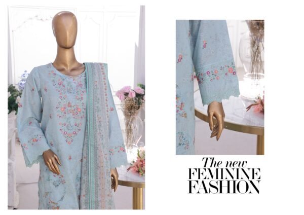 Bin Saeed Eid Ki Khushiyan Luxury Self & Stripe 3 Piece Collection'25 - D03 - Image 3