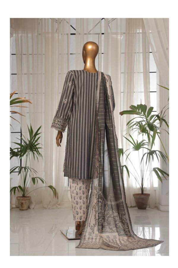 Bin Saeed Eid Ki Khushiyan Luxury Self & Stripe 3 Piece Collection'25 - D05 - Image 4
