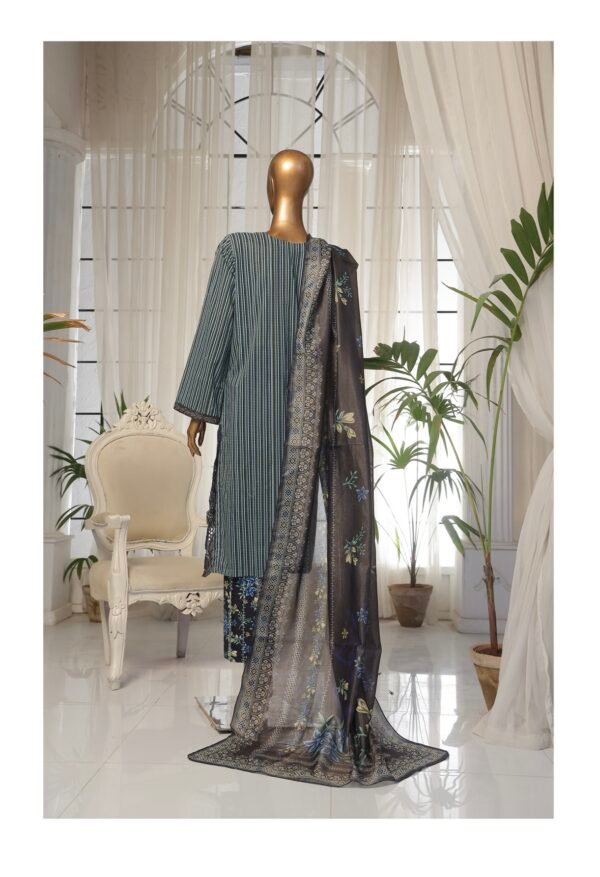 Bin Saeed Eid Ki Khushiyan Luxury Self & Stripe 3 Piece Collection'25 - D06 - Image 4