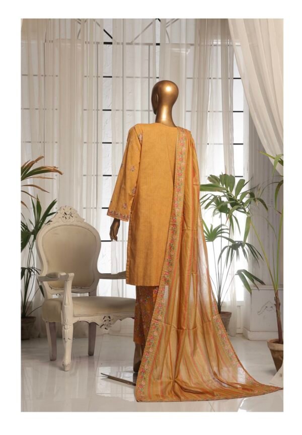 Bin Saeed Eid Ki Khushiyan Luxury Self & Stripe 3 Piece Collection'25 - D09 - Image 2