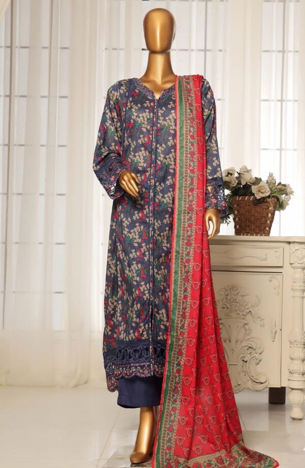 Sadabahar Festive Embroidered Lawn Stitched 3 Piece Suit Summer Collection - D07