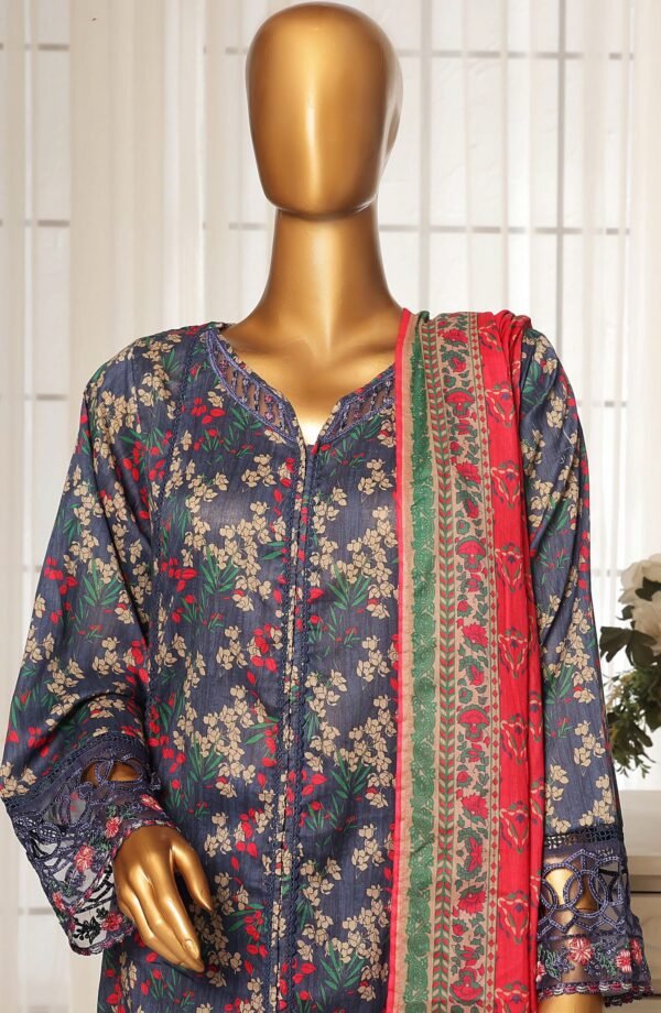Sadabahar Festive Embroidered Lawn Stitched 3 Piece Suit Summer Collection - D07 - Image 2