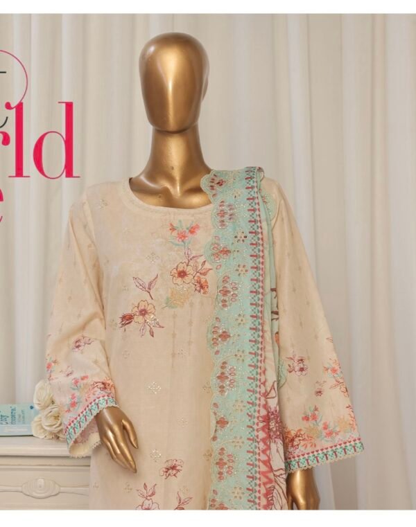 Bin Saeed Exclusive Lawn Embroidered 3-Piece Collection 2025 - D01 - Image 3