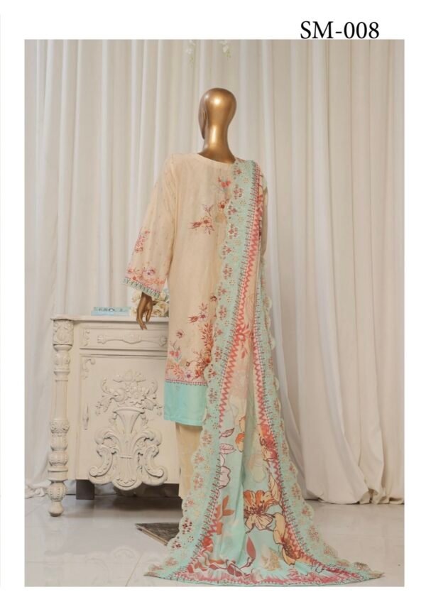 Bin Saeed Exclusive Lawn Embroidered 3-Piece Collection 2025 - D01 - Image 4