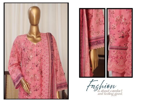 Bin Saeed Exclusive Lawn Embroidered 3-Piece Collection 2025 - D02 - Image 2