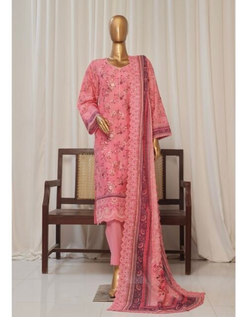 Bin Saeed Exclusive Lawn Embroidered 3-Piece Collection 2025 - D02