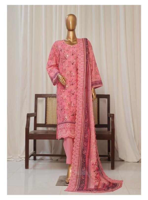 Bin Saeed Exclusive Lawn Embroidered 3-Piece Collection 2025 - D02