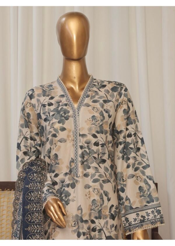 Bin Saeed Exclusive Lawn Embroidered 3-Piece Collection 2025 - D03 - Image 3