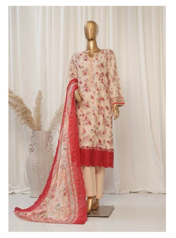 Bin Saeed Exclusive Lawn Embroidered 3-Piece Collection 2025 - D08