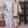 Bin Saeed Luxury Plain Cotton Embroidered with Chiffon Dupatta 3-Piece Collection 2025 - D03