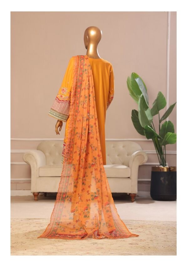 Bin Saeed Exclusive Plain Embroidered 3-Piece Collection 2025 - D04 - Image 3