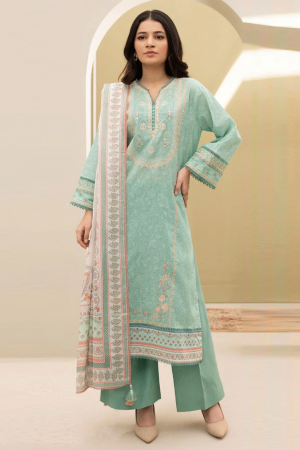 Zellbury Unstitched 3 Piece Embroidered Lawn Collection'2025 - D02