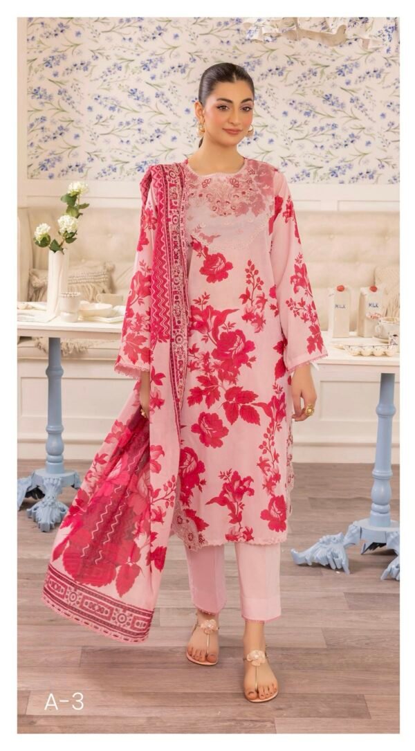 Premium HANIA By BINAAS - Unstitched Embroidered 3-Piece Lawn Collection - A3