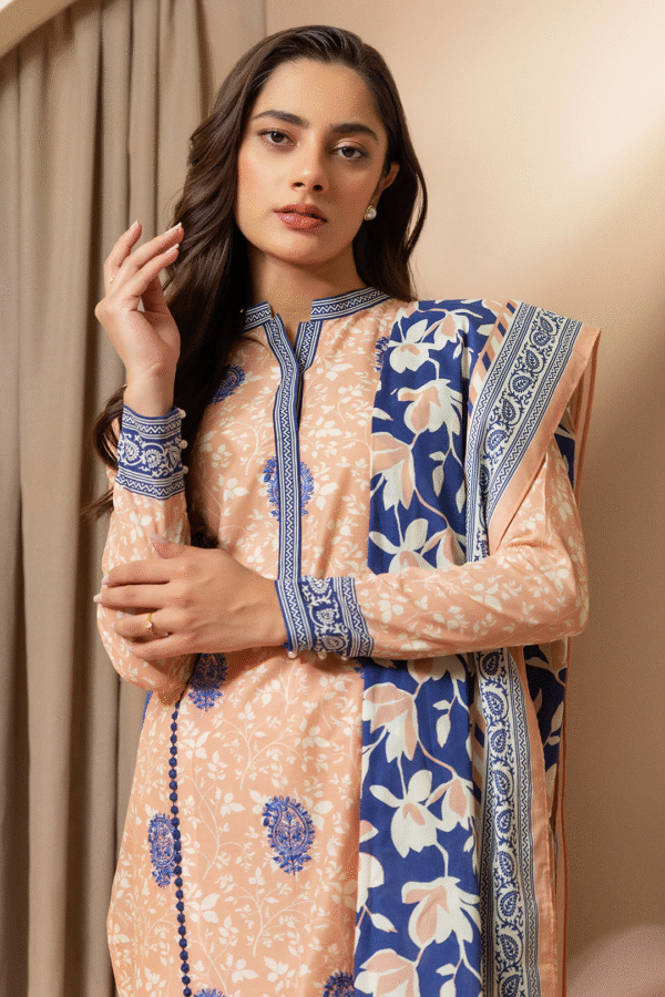 Zellbury Unstitched 3 Piece Embroidered Lawn Collection'2025 - D04