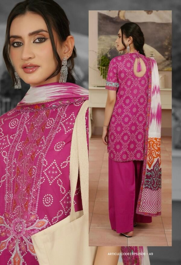 RANG PASAND by Gull Jee - UNSTITCHED 3 PIECE EMBROIDERED LAWN COLLECTION - A09 - Image 2