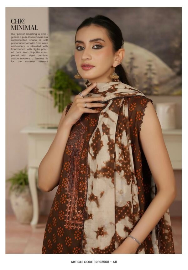 RANG PASAND by Gull Jee - UNSTITCHED 3 PIECE EMBROIDERED LAWN COLLECTION - A11 - Image 2