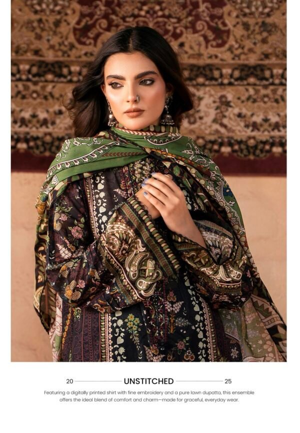 GULLBANO By Gull Jee - Unstitched 3 Piece Embroidered Lawn Collection - A02 - Image 3