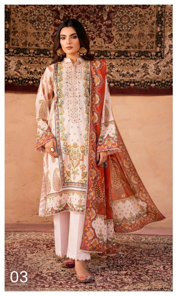 GULLBANO By Gull Jee - Unstitched 3 Piece Embroidered Lawn Collection - A03