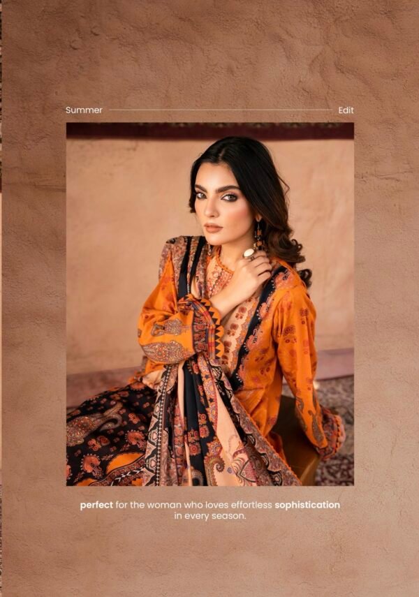 GULLBANO By Gull Jee - Unstitched 3 Piece Embroidered Lawn Collection - A04 - Image 3