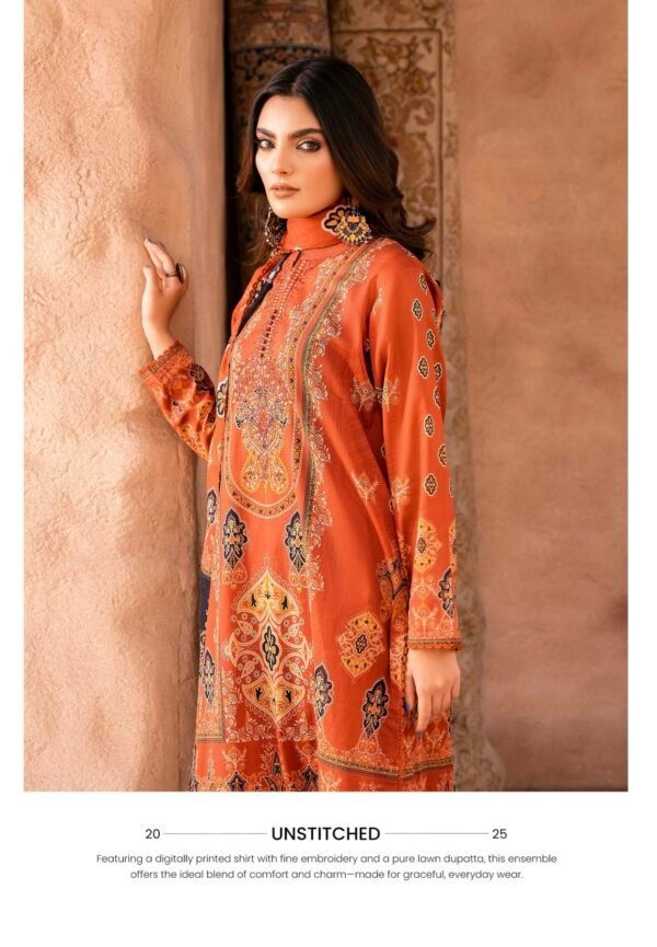 GULLBANO By Gull Jee - Unstitched 3 Piece Embroidered Lawn Collection - A05 - Image 3