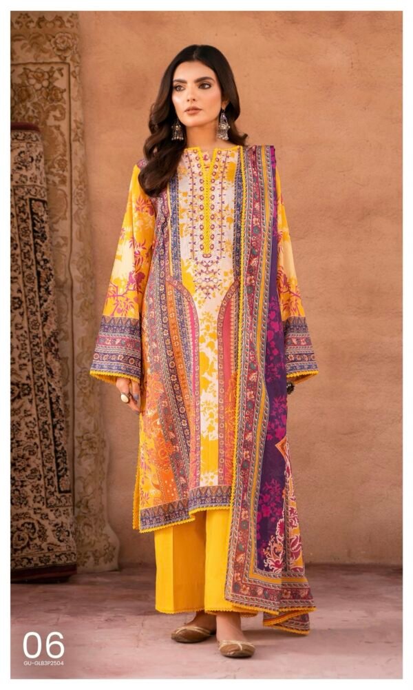GULLBANO By Gull Jee - Unstitched 3 Piece Embroidered Lawn Collection - A06