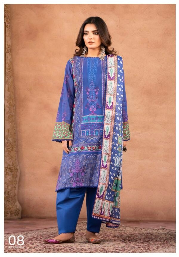 GULLBANO By Gull Jee - Unstitched 3 Piece Embroidered Lawn Collection - A08