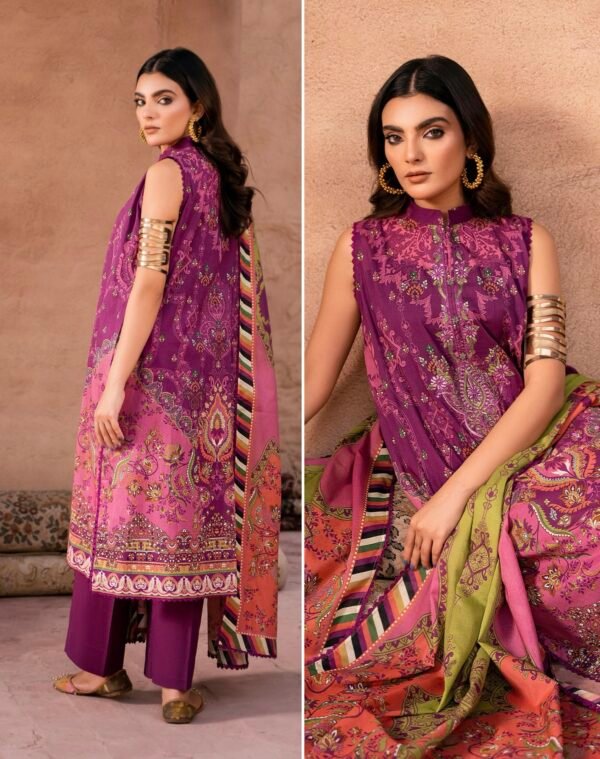 GULLBANO By Gull Jee - Unstitched 3 Piece Embroidered Lawn Collection - A09 - Image 2