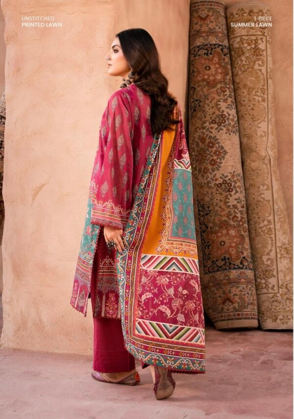 GULLBANO By Gull Jee - Unstitched 3 Piece Embroidered Lawn Collection - A10 - Image 2