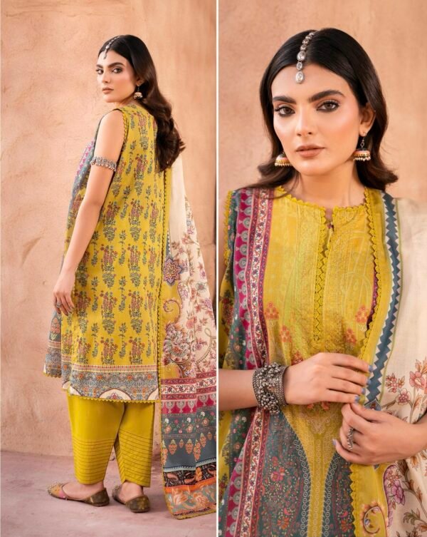GULLBANO By Gull Jee - Unstitched 3 Piece Embroidered Lawn Collection - A12 - Image 2
