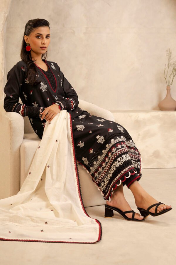 Zellbury Unstitched 3 Piece Embroidered Lawn Collection'2025 - D06 - Image 3