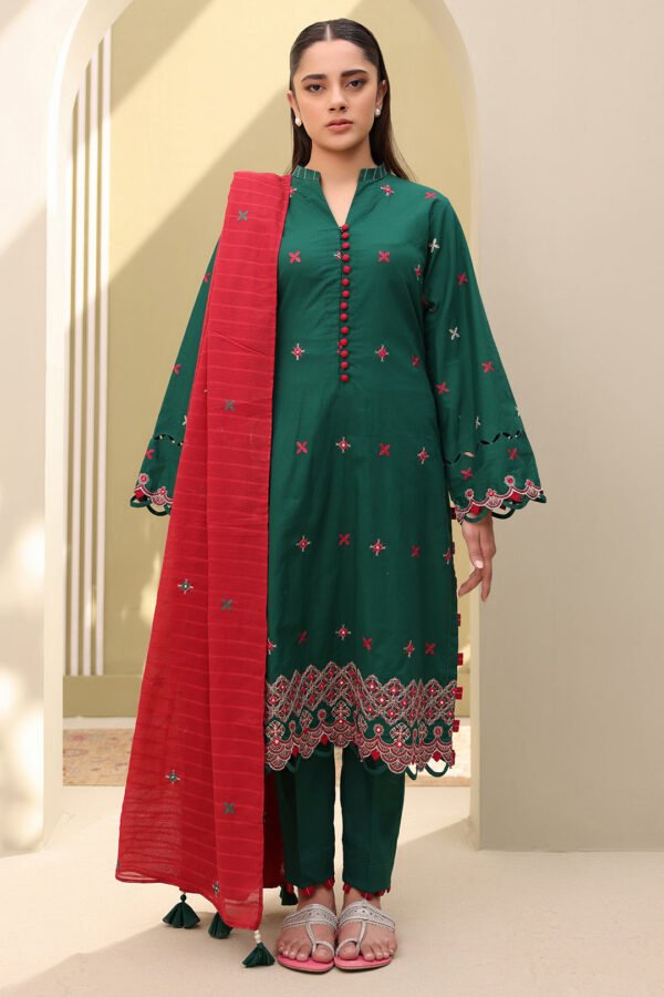 Zellbury Unstitched 3 Piece Embroidered Lawn Collection'2025 - D07 - Image 2