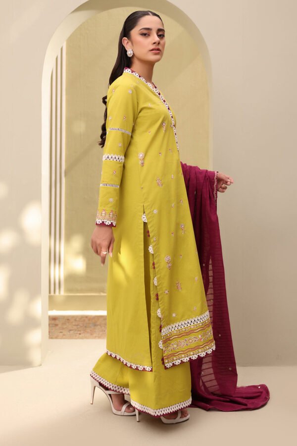 Zellbury Unstitched 3 Piece Embroidered Lawn Collection'2025 - D08 - Image 4