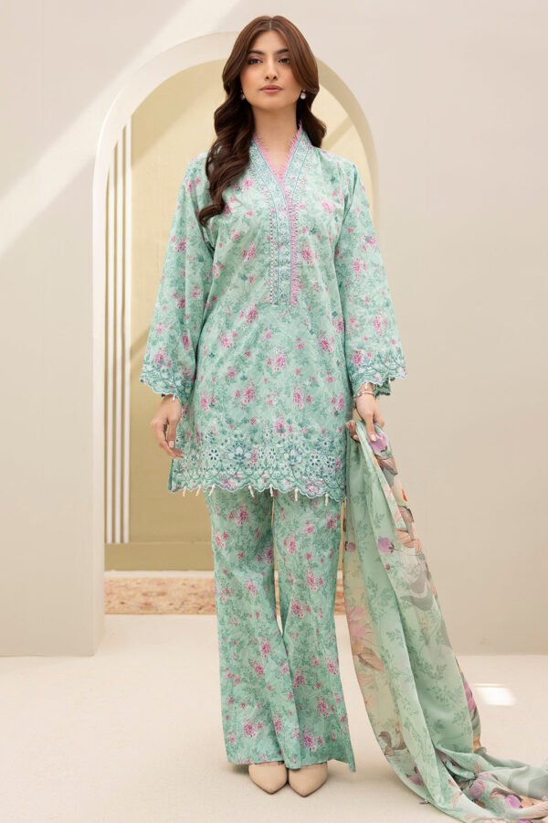Zellbury Unstitched 3 Piece Embroidered Lawn Collection'2025 - D09 - Image 2
