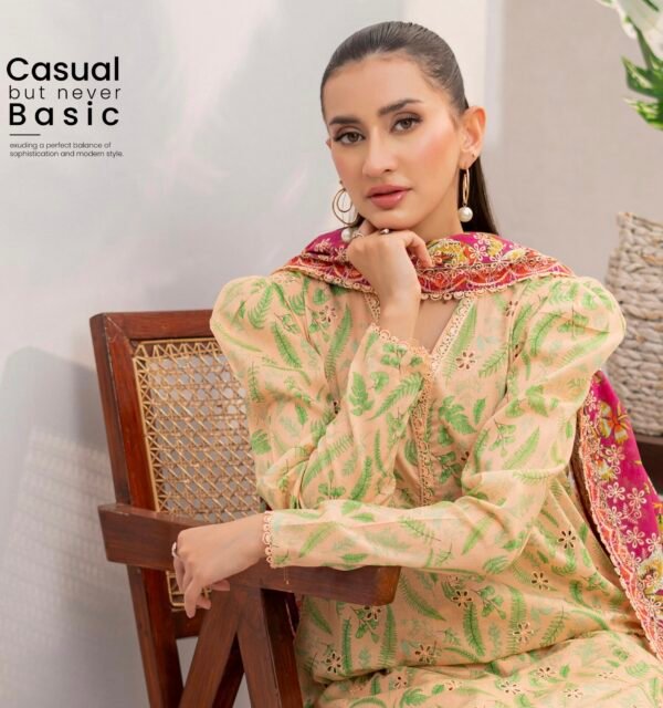 SWAN by BRENISH - Unstitched 3 Piece Embroidered Premium Lawn Collection - A02 - Image 2