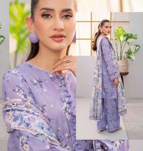 SWAN by BRENISH - Unstitched 3 Piece Embroidered Premium Lawn Collection - A03 - Image 2