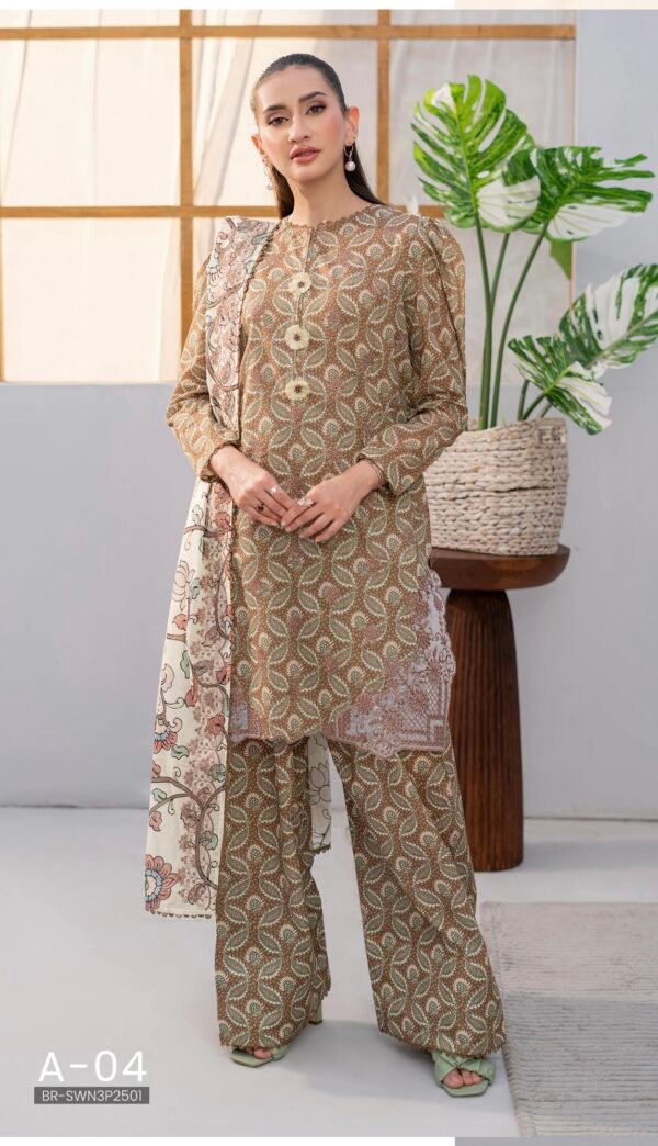 SWAN by BRENISH - Unstitched 3 Piece Embroidered Premium Lawn Collection - A04