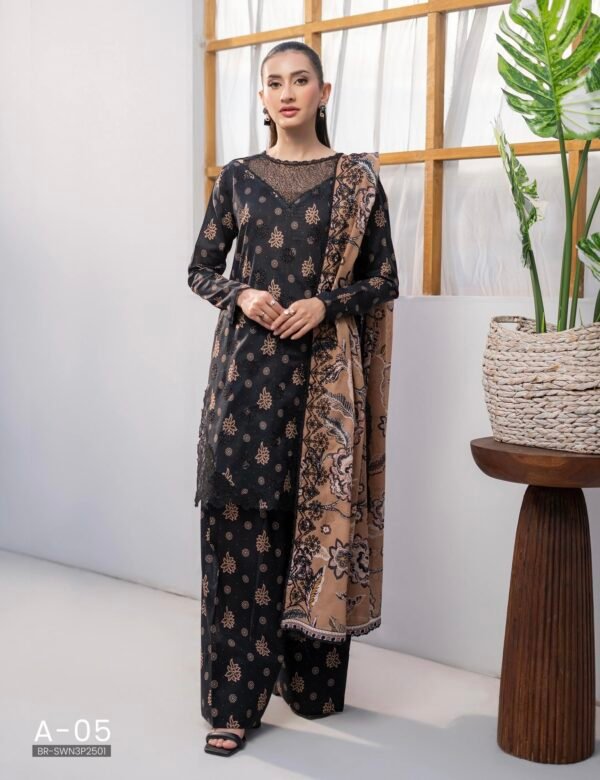 SWAN by BRENISH - Unstitched 3 Piece Embroidered Premium Lawn Collection - A05