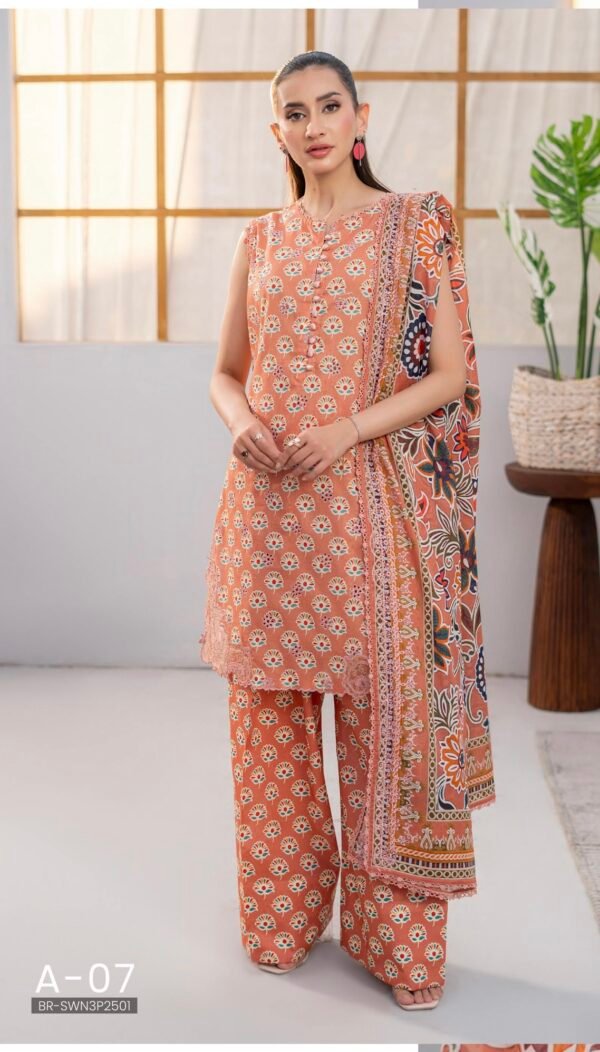 SWAN by BRENISH - Unstitched 3 Piece Embroidered Premium Lawn Collection - A07
