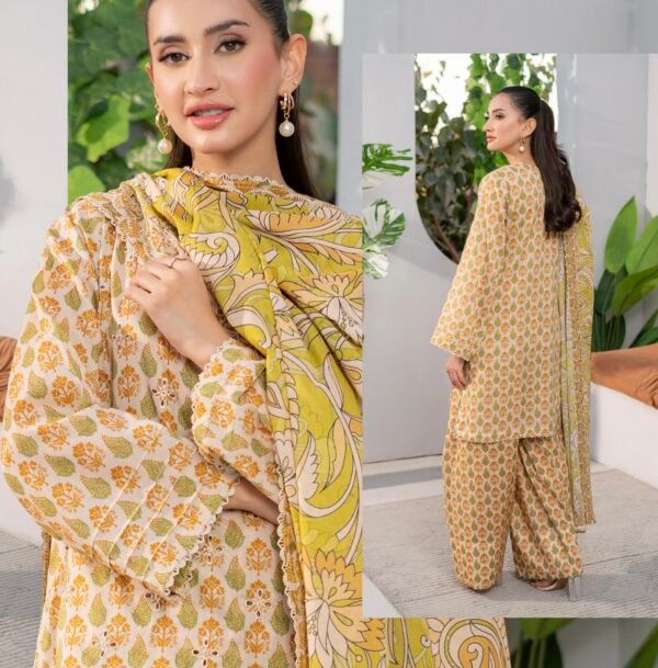 SWAN by BRENISH - Unstitched 3 Piece Embroidered Premium Lawn Collection - A09 - Image 2